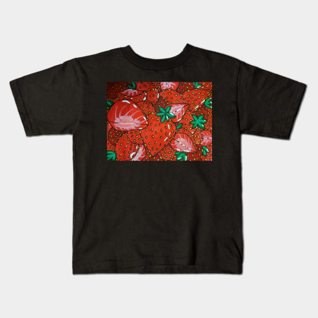 Strawberries Kids T-Shirt by SolKym Studios 